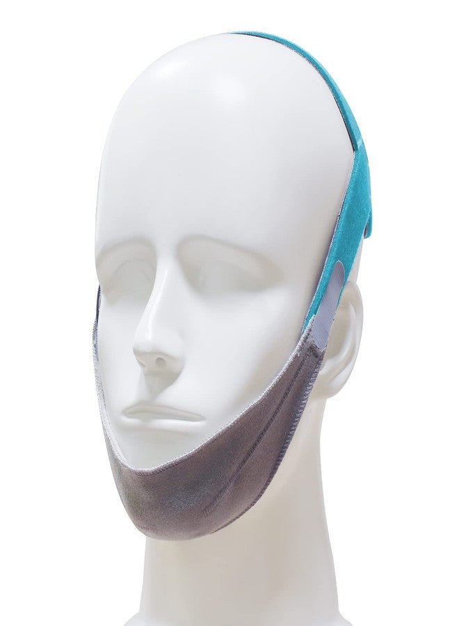 Babyfond حزام ذقن مضاد للشخير للرجال والنساء، حزام ذقن مريح لمستخدمي جهاز التنفس CPAP، حزام ذقن قابل للتعديل لوقف الشخير، حل للشخير، أحزمة ذقن لإبقاء الفم مغلقًا أثناء النوم (أزرق) - Image 2